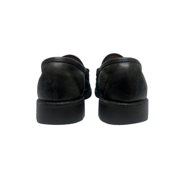 Gucci Black Italian Leather Horsebit Lug Sole Chunky Loafers - Picture 6 of 12